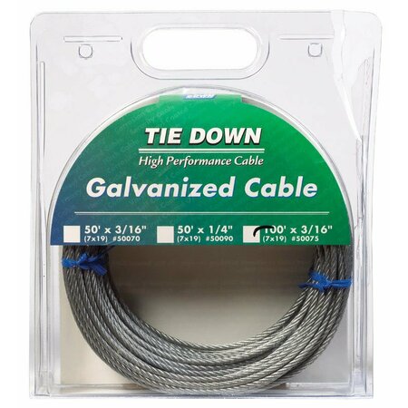 TIE DOWN ENGINEERING PRECUT CABLE100ftGALV3/16 50075